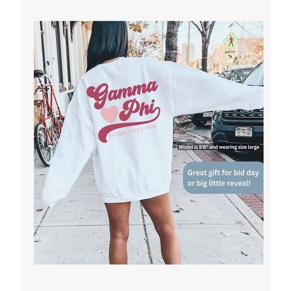 Sorority Gamma Phi Beta Sweatshirt College Greek Life Women Plus 2X Long Sleeve - Picture 5 of 6